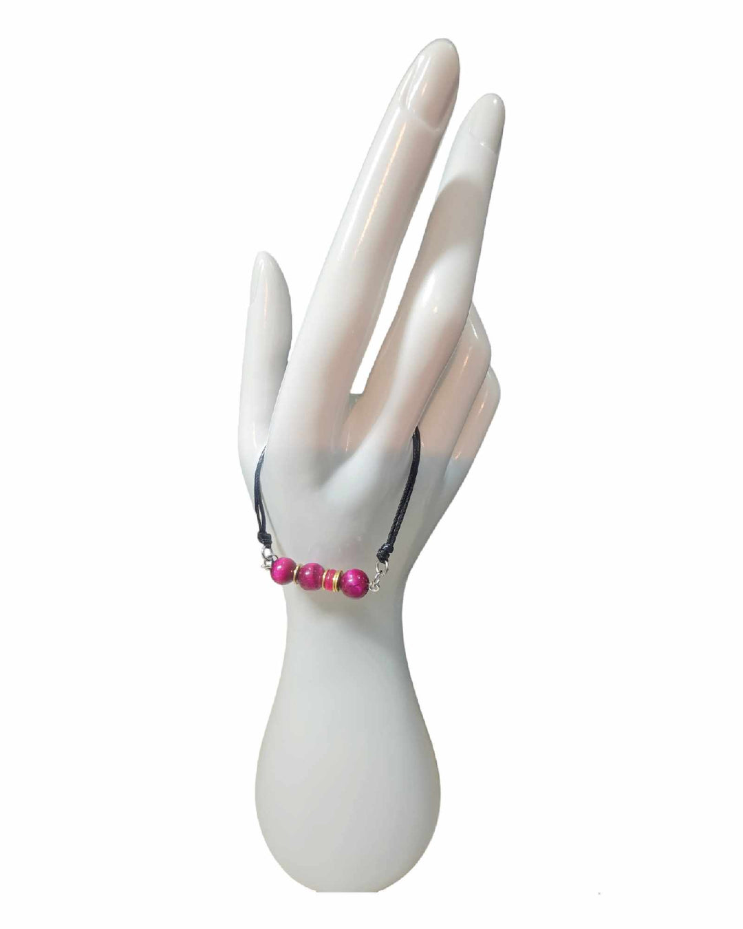 Adjustable pink agate bracelet