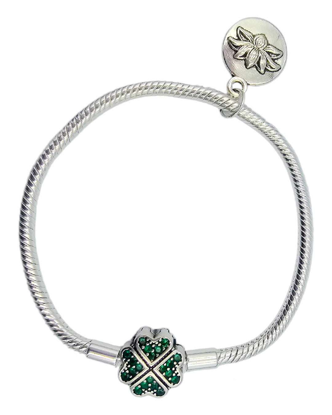 Bracelet style Pandora Trèfle chanceux