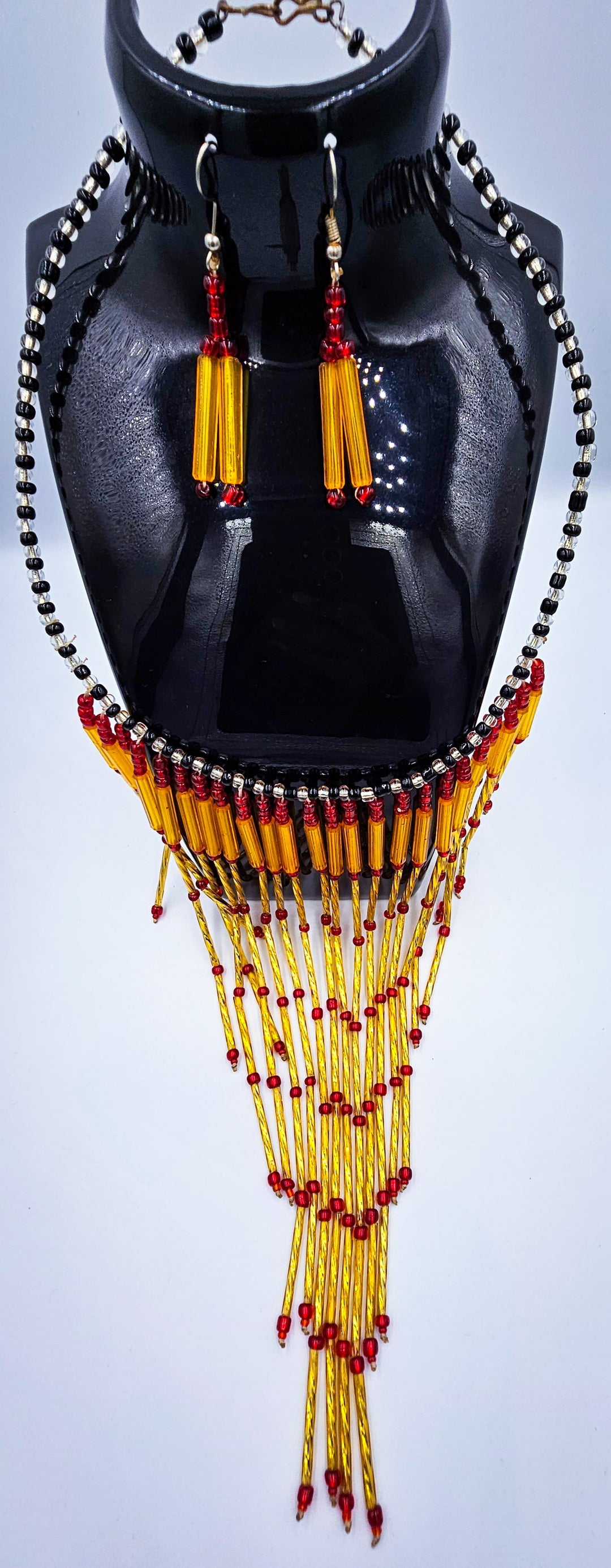 Waterfall necklace and earrings
