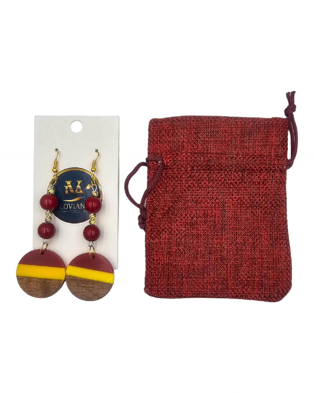 Boucles d´oreilles bordeaux