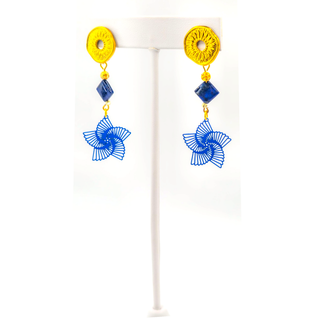 Boucles d’oreilles Spirale Azur