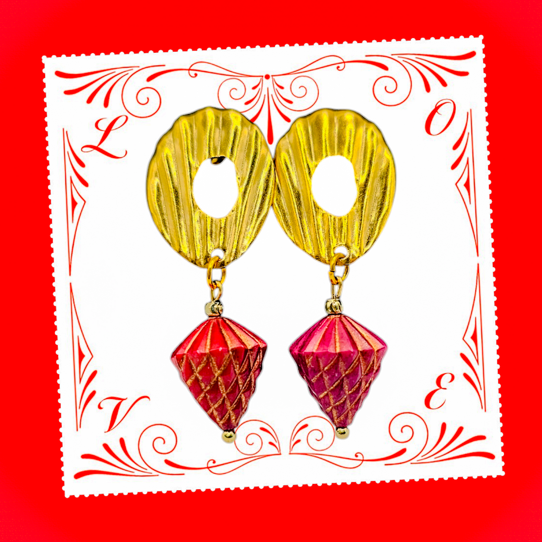 Boucles d'oreilles framboisine