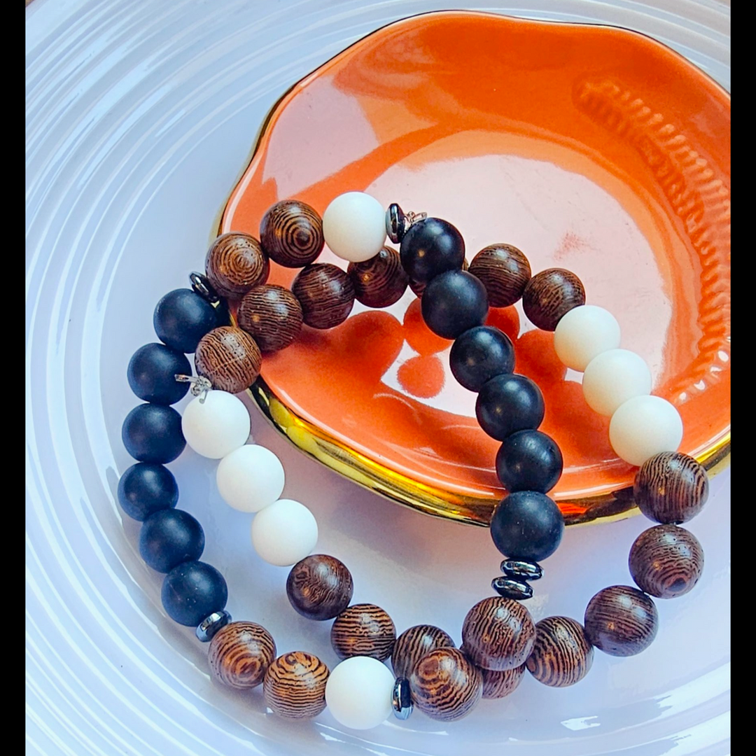 Bracelets duo bois matte