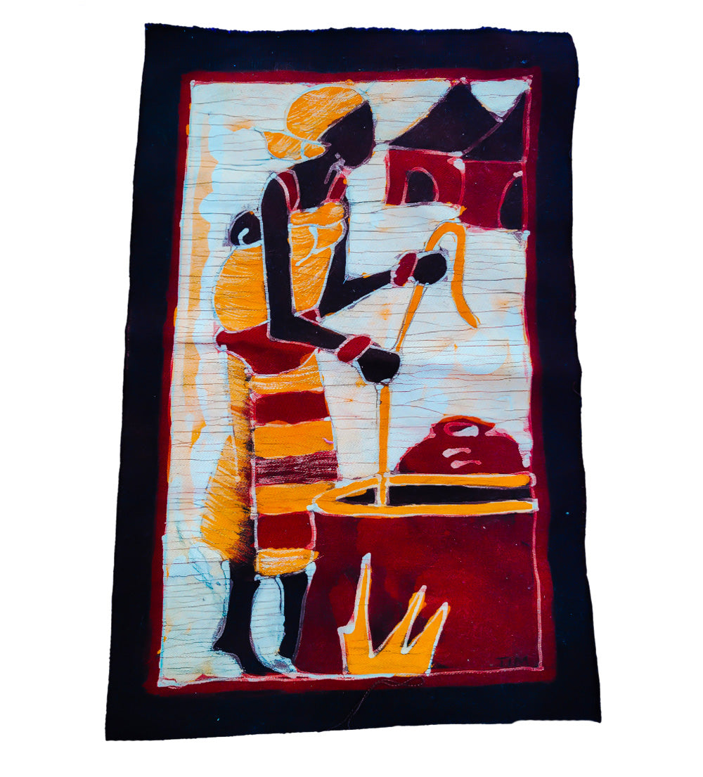 Batik woman at the well