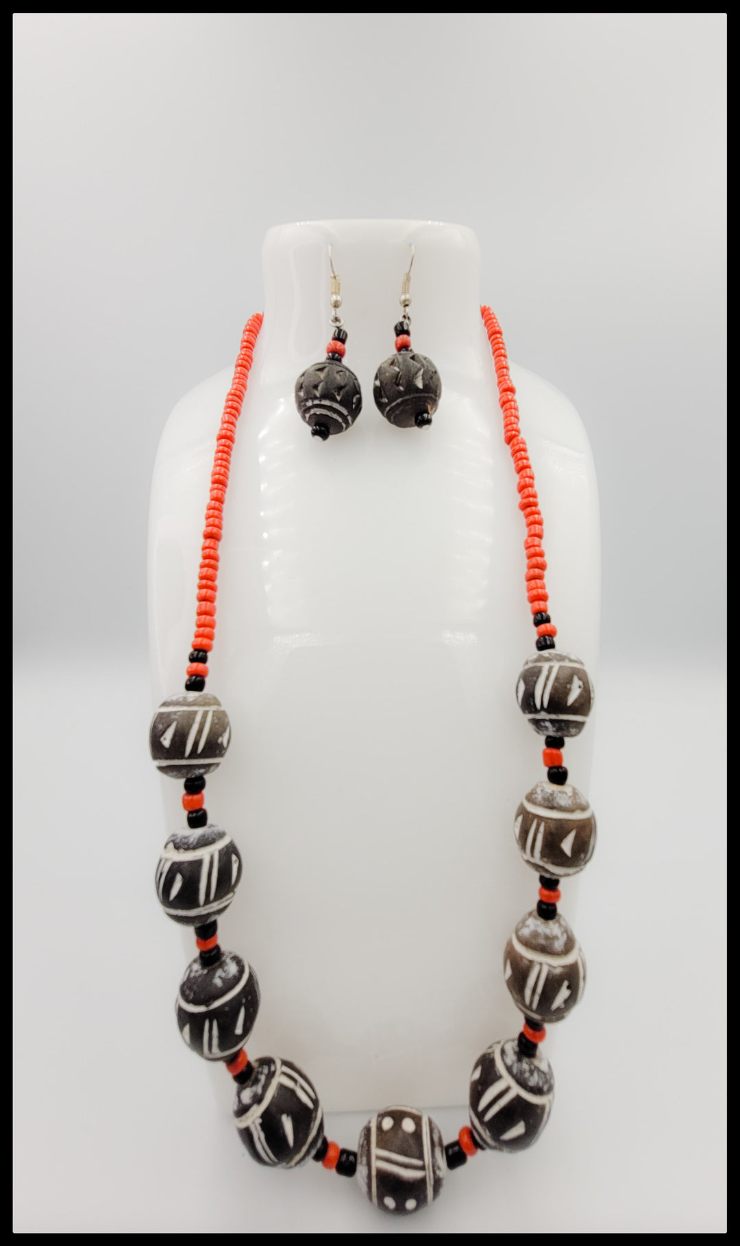 Globe earring and necklace