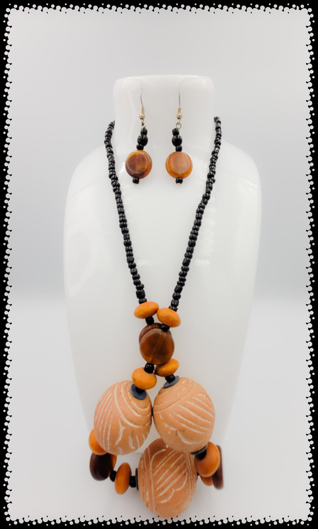 Trio globe earring and necklace