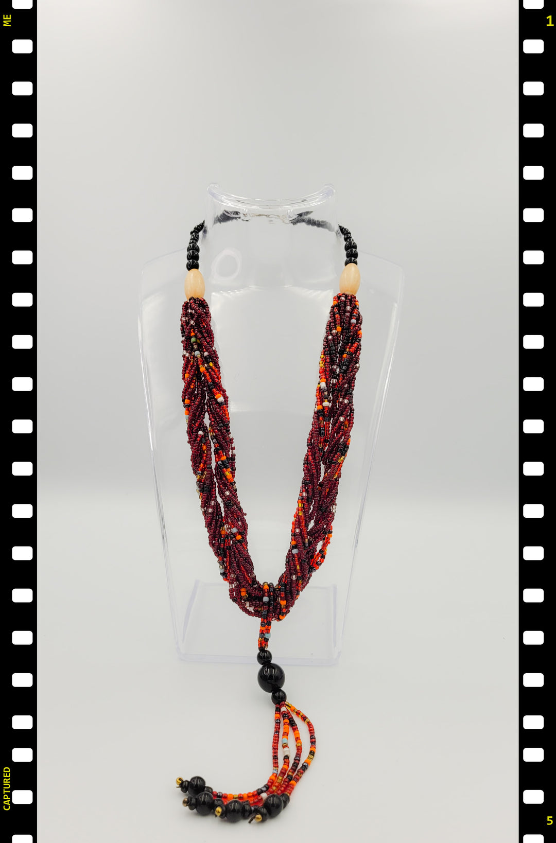 Beaded and braided earring and necklace