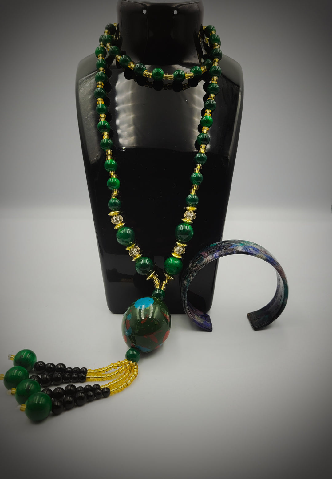 Ensemble Collier et bracelet en cuir