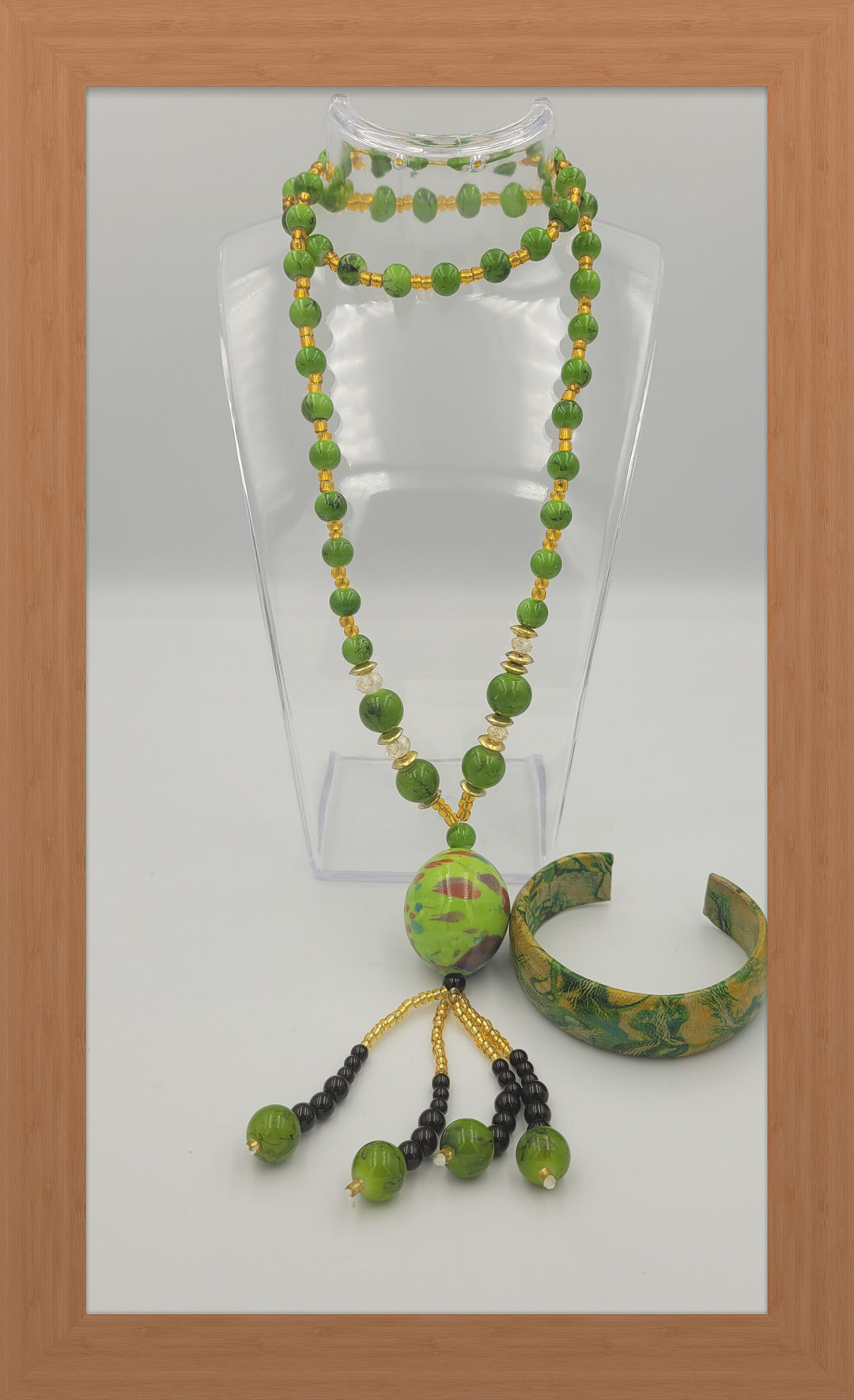 Ensemble Collier et bracelet en cuir