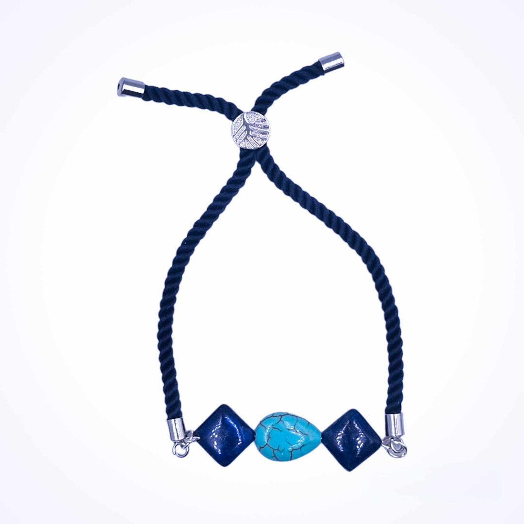 Bracelet ajustable Duo turquoise lapis
