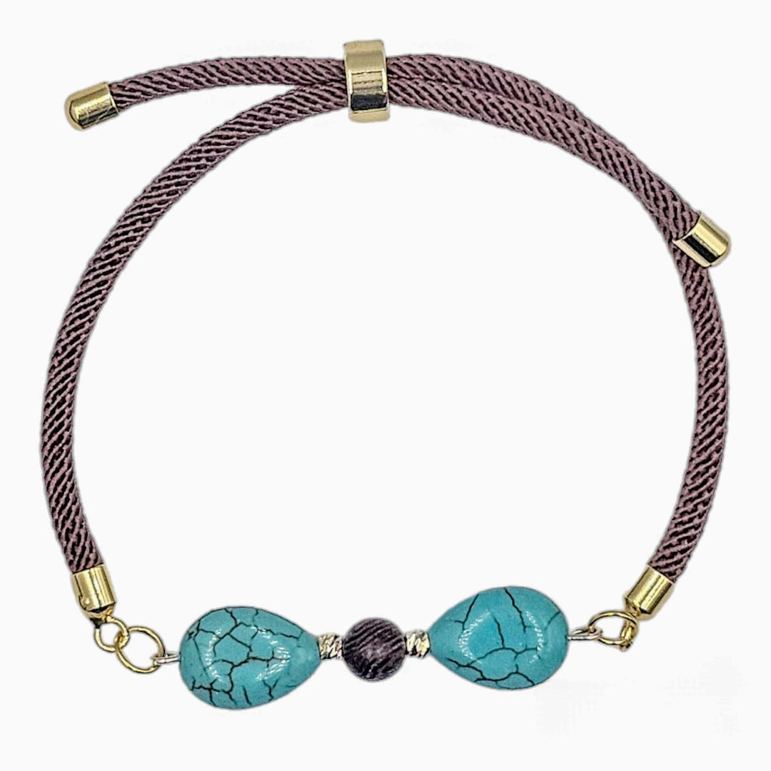 Bracelet ajustable Duo turquoise