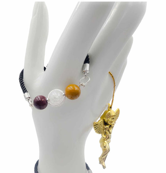 Adjustable frosted planet bracelet