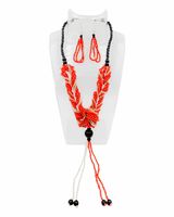 Beaded and braided earring and necklace