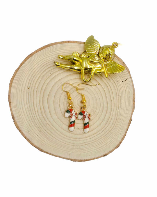 Christmas candy cane earrings
