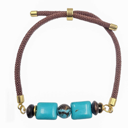 Bracelet ajustable Duo turquoise