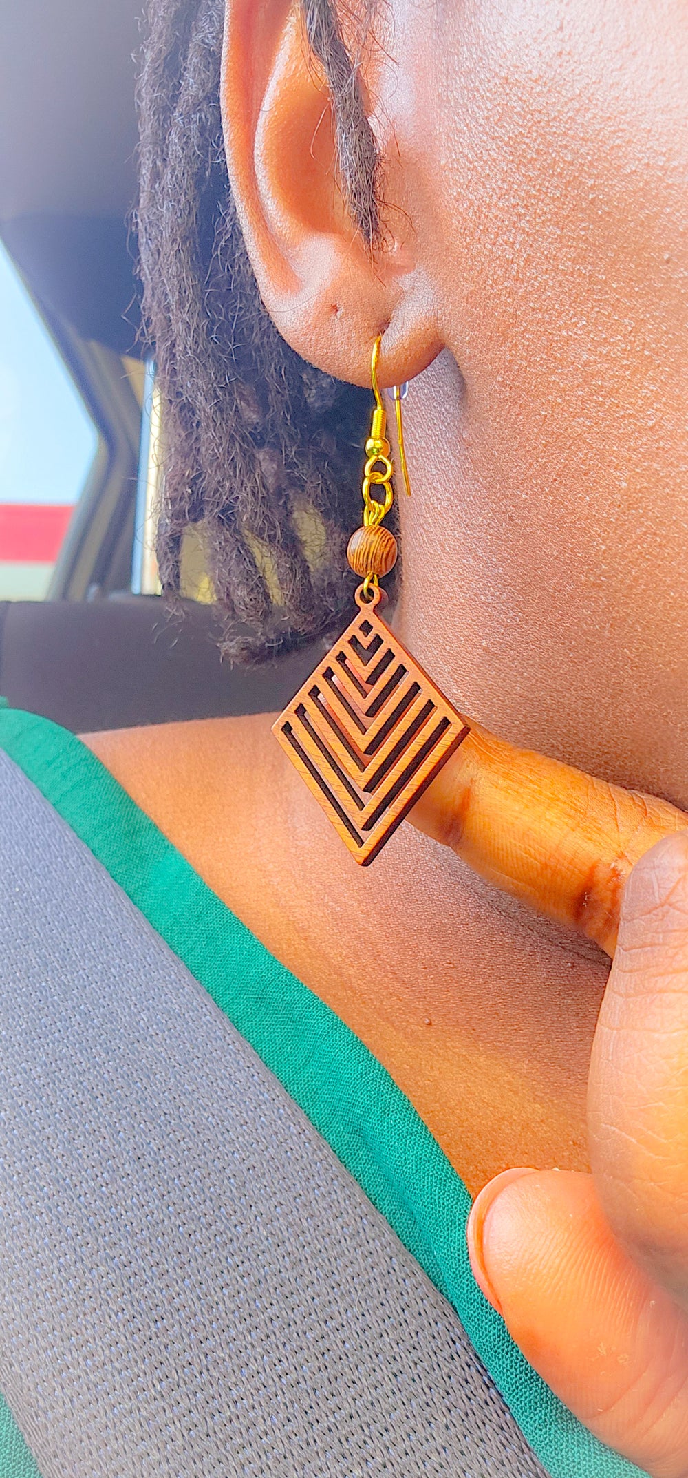 Boucles d’oreilles Triangle Boisé