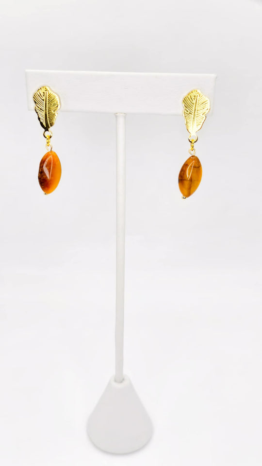 Boucles d'oreilles Plume d'Ambre