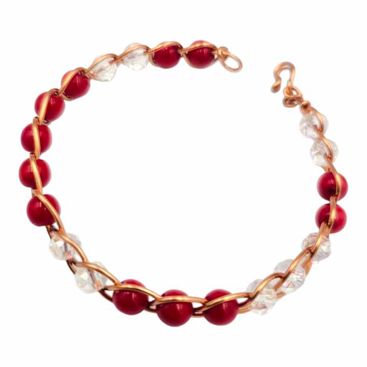 Bracelet tressé en fil de cuivre