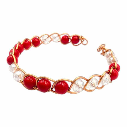 Bracelet tressé en fil de cuivre