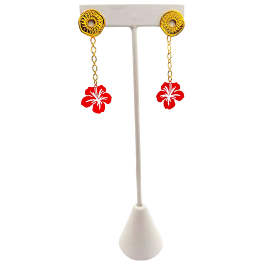 Boucles d’oreilles hibiscus