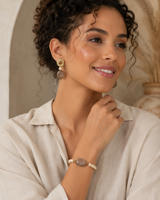 Ensemble Éclat du Sahel – Bracelet & boucles d’oreilles