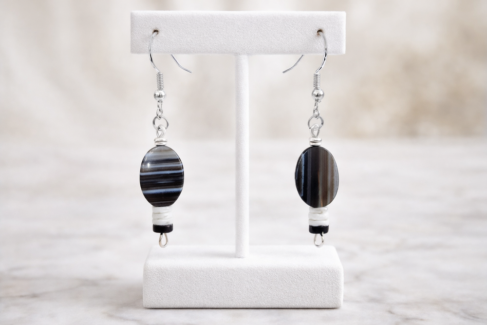 Brown agate earrings