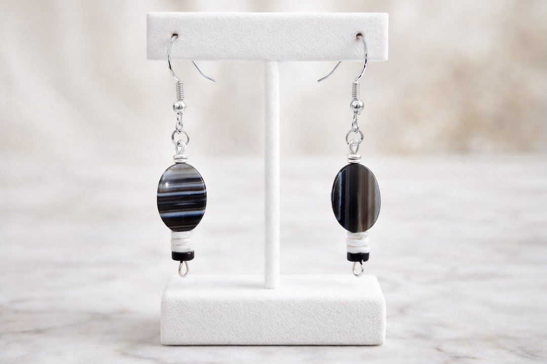 Brown agate earrings