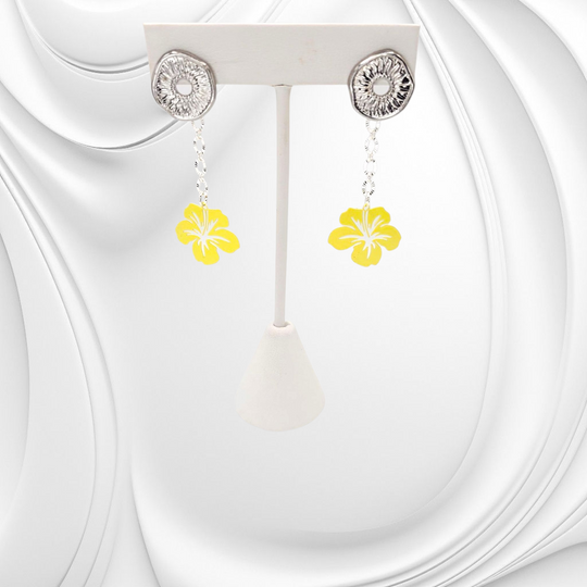 Boucles d’oreilles hibiscus