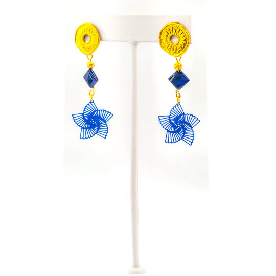 Boucles d’oreilles Spirale Azur