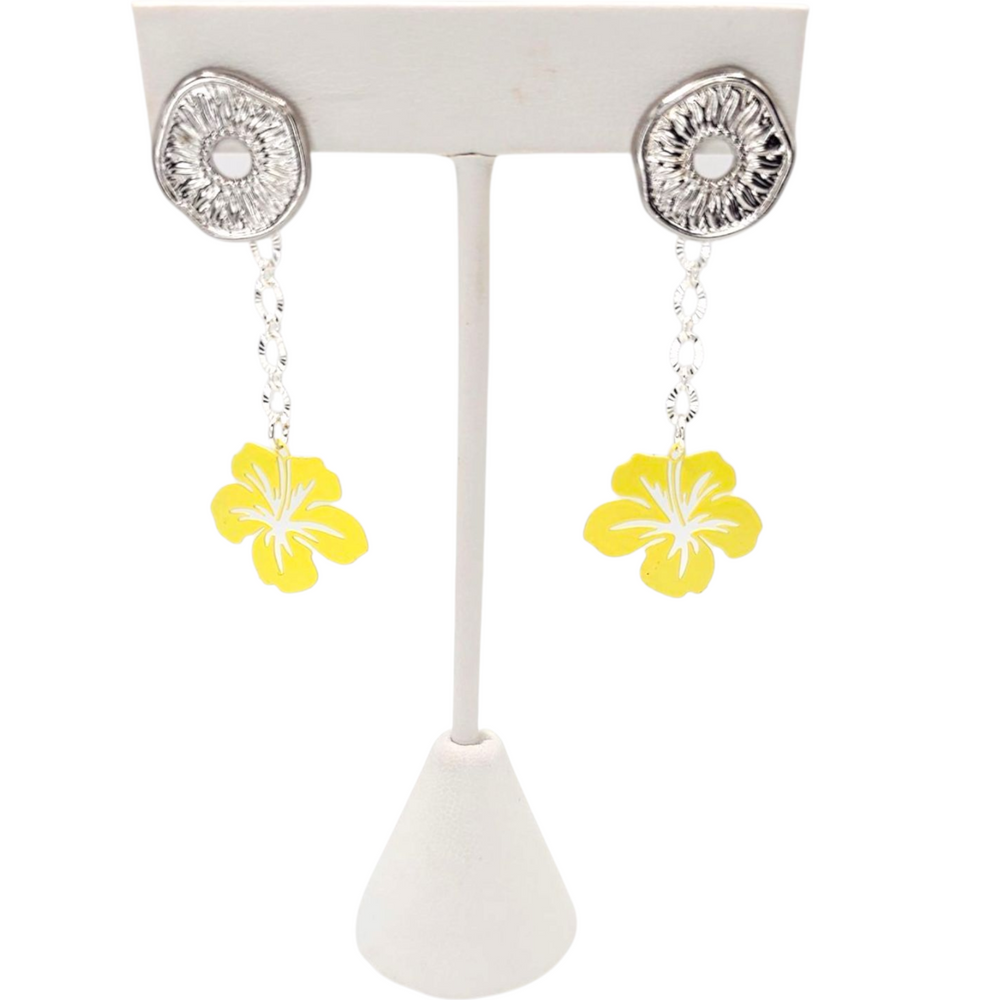 Boucles d’oreilles hibiscus