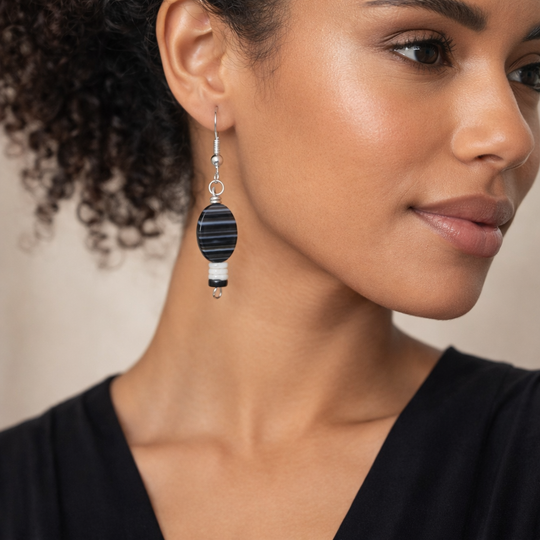 Brown agate earrings