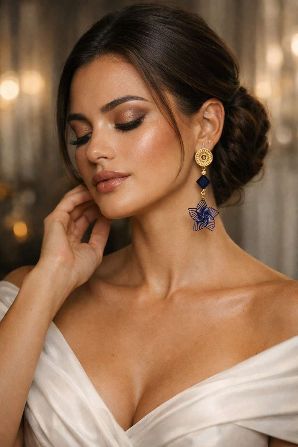 Boucles d’oreilles Spirale Azur