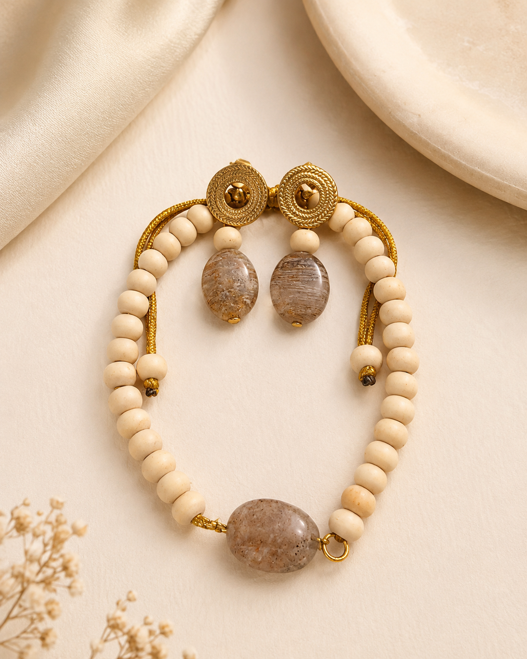 Ensemble Éclat du Sahel – Bracelet & boucles d’oreilles